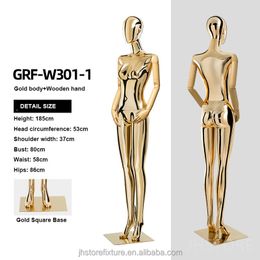 JH carré épaule de luxe Boutique Mannequins d'or réglable Modèle féminin de vêtements féminins Femelle Corps
