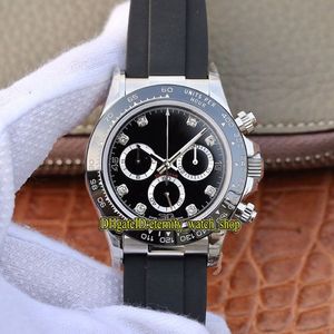 JH V3 Version améliorée m116519ln-0025 116509 Cal 4130 Chronographe automatique 116500 Montre pour homme Cadran noir Boîtier en acier 904L Sport Luxu263d