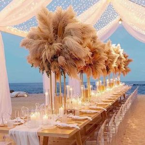 JH220157 gros fleurs en soie grand long gris pampa herbe décoration de mariage Boho décor à la maison fleur séchée naturelle