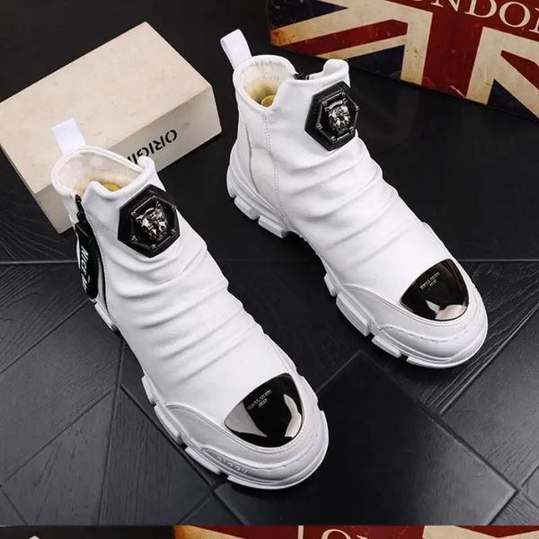 JHGCCL Sneakers Chaussures Men Slip on Pu Ankle Boots Chaussures Boat TPR TPR Cuir Casual Chores Loafers Limited 240407