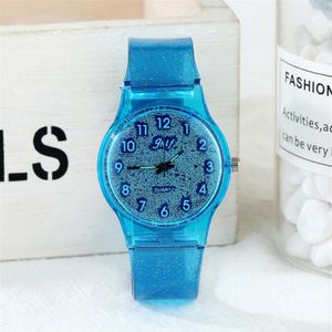 JHlF Merk Koreaanse Mode Eenvoudige Promotie Quartz Plastic Dames Horloges Casual Persoonlijkheid Student Dames Horloge Hele Colorfu290W