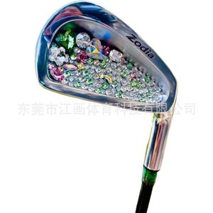 Jiang Hua avec Diamond Inralide Golf Iron Club, Girl Heart Crystal Club