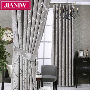 JIANIW lujoso Chenille Jacquard patrón geométrico ventana Blackout cortina cortinas persianas para sala de estar dormitorio hecho a medida 210712