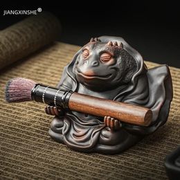 Jianshui-mesa de té para mascotas de cerámica púrpura, adornos para mascotas, decoración de mesa de té para ceremonia del té de alta calidad, 240124