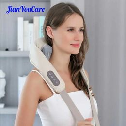 JianYouCare elektrische nek schouder body massager warm kneden shiatsu sjaal cervicale rug draadloze massage deep tissue relief 240313