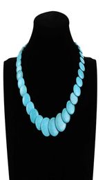 Jiasha Women039s Bijoux National Style Turquoise Collier de perles courts3922093