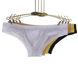 Jiayan Ice Silk Sexy Briefs Breathable Men Underwear Pantes transparente Male Multicolor Low Raise Underpants 2021 NEW4925590