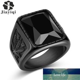 Jiayiqi mannen hiphop ring 316L roestvrij staal zwart / rood steen ring rock mode mannelijke sieraden trouwringen accessoires groothandel fabriek prijs expert ontwerpkwaliteit