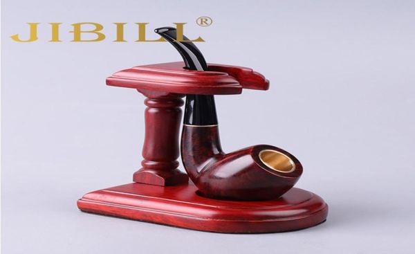Jibill Handmade Tobacco Pipe Stand for 1 Fumer Pipe Holder Vintage Piestal Rosewood Pipes Rack personnalisé Gravé Christma7243389