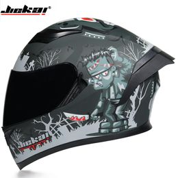 Jiekai 316 Motorfiets Helm Safety Full Face Dual Lens Racing Sterke weerstand Off Road Dot Goedgekeurde Visors Helmen