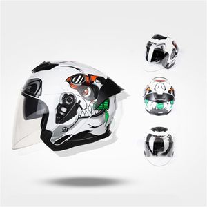 JIEKAI casque de moto demi-couverture demi-casque de course pour hommes et femmes254E