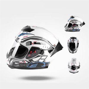 JIEKAI casque de moto hommes course d'hiver quatre saisons personnalité de sécurité universelle casque intégral211u
