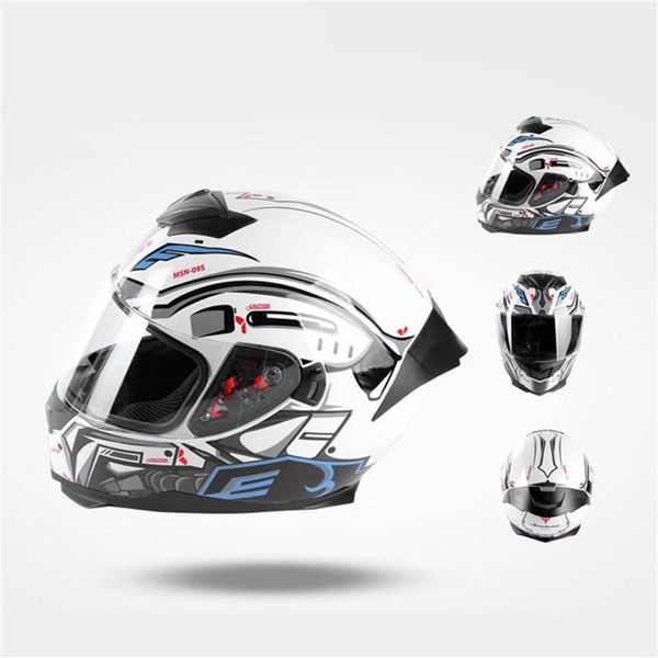 JIEKAI casque de moto homme course d'hiver quatre saisons personnalité de sécurité universelle casque intégral250t