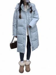 Jielur Simple Preppy Style Slim Fi Femme Parkas Hiver À Capuchon Lg Down Manteaux Couleur Pure Épais Chic Fermeture Éclair Parkas Femmes O2DM #