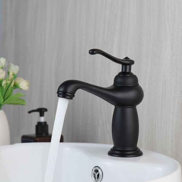 Jieni Matte Black Basin Robinet Deck Mounted Salle Bathroom Vanity Mixer Tap Tall Short Magic Lampy Style Wash Basin Baser Faucet