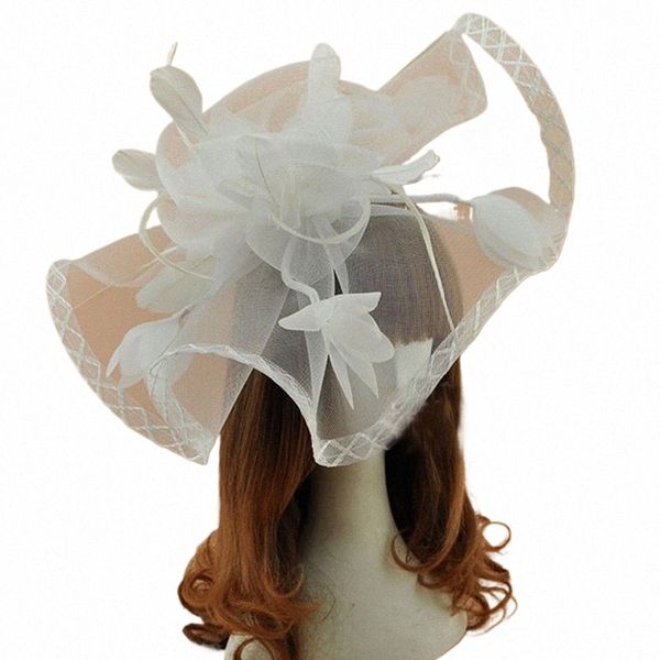 Jieruize chapeaux de plumes de mariée blanc rouge noir grands chapeaux de mariage fascinateur de mariée épingles à cheveux de mariée accessoires de mariage E4c3 #