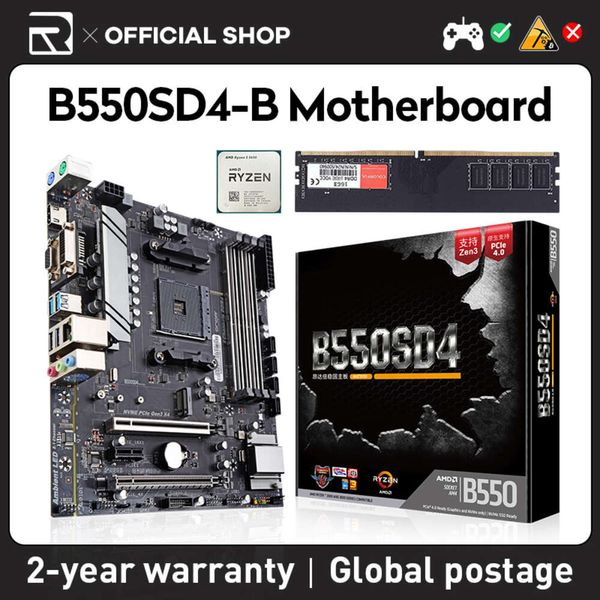 JIESHUO B550S D4-B + CPU AMD5600G + 32 GB mémoire carte mère ensemble carte mère DDR4 SATA3 M.2 M-ATX prend en charge Intel AMD5600G