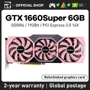 JIESHUO NVIDIA GTX 1660 Super 6GB 1408sp carte graphique de jeu GDDR6 192BIT GPU gtx1660 Super 6g PC de bureau vidéo Offic 1660s gtx