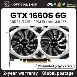 JIESHUO NVIDIA GTX 1660 Super 6Gb192-bit carte graphique de jeu GDDR6 1408sp PCI-E 3.0 gtx1660Super 6g ordinateur de bureau vidéo Offi