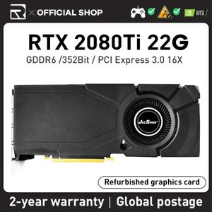 JIESHUO RTX 2080TI 22GB 352bit GDDR6 turboventilateur NVIDIA rtx2080ti 8pin + 8pin RTX 2080 TI 22G carte graphique d'ordinateur 2080ti rtx