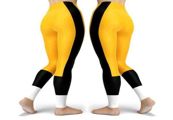 JIGERJOGER pantalons de Yoga Leggings de Sport équipe de Hockey Footba cb hommes leggins pantalon d'entraînement de gymnastique yeow noir blanc patchs5427797