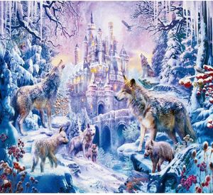 Jigsaw Puzzle 1000 stuks puzzels cadeau voor volwassen en kinderen educatief uitdagend speelgoed landschapsbeeld wolf in het bos289b7598188