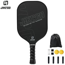 JikeGo Thermoformed T700 Raw Carbon Fiber Pickleball Paddle 16 mm Grip 4,9 inch augurk Bal Racket Sets Men Cover Paddles RCF 240507