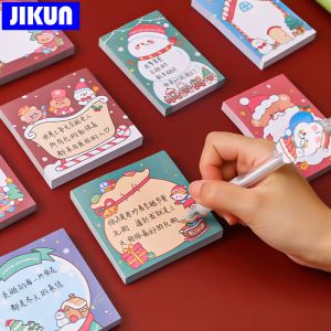Jikun 50Sheets Adhesive Notes Christmas Memo Pad Publié It Sticky Note Planner Sticker Notepad School Office Supplies Stationnery