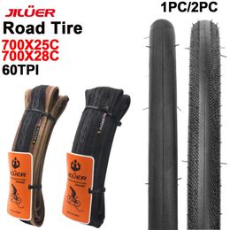 Jiluer Road Bike Tire 700x28C700X25C 60TPI BICYLE DE COULEUR NOIR ET SIGNE POUR LE VIOKING DE TRALLE 240325