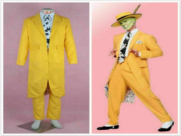 Jim Carrey Cosplay Costume Le masque Jaune Cosplay Cost Halloween Costume Men9935242