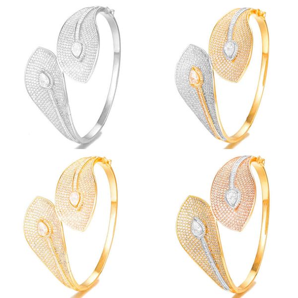 Jimbora Bangle Original Design for Women Full Micro cubic Zircon Party Wedding Saudi Arabe Dubai Jewelry 2023