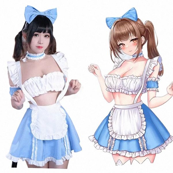 Jimiko maid anime femmes lingerie coquine mignon dentelle bandeau Maid petite tenue coquine uniforme érotique fille z4aA #