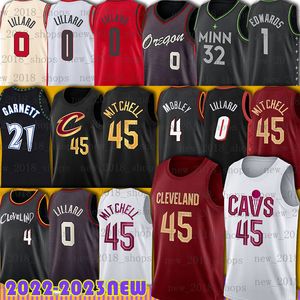 Clevelands Cavalier Donovan Mitchell Basketball Jersey Portlands Damian Lillard Trail Hommes Blazer Brooklyns Net Minnesotas Timberwolve D'Angelo Russell