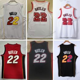 Jimmy Butler 22 Basketbalshirts Wit Blank Rood 2023 New Stitched Jersey Heren Maat XS-2XL