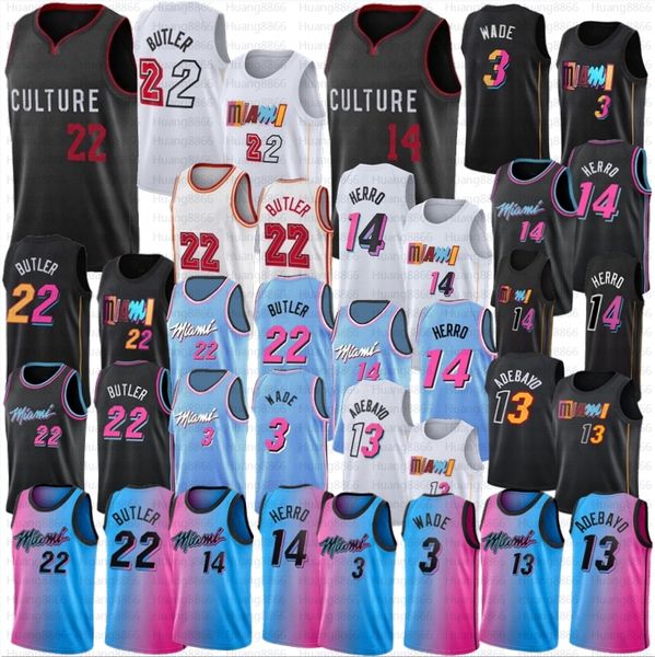 Jimmy Butler Adebayo Maillot de basket-ball Dwyane Wade Tyler Herro pour homme Édition 2024 Rose