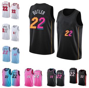 Jimmy Butler Basketball Jersey S-XXL 2022-23 temporada azul blanco negro hombres mujeres jóvenes ciudad jerseys 22
