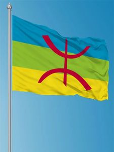 Jimonflag 90 * 150cm Berber drapeau polyester de haute qualité suspendu 3x5fts North Africa Banner Amazigh Flag for Home Decoration 240402