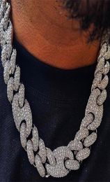 Jinao 16 mm20 mm miami fermoir chaîne de liaison cubaine collier argent collier glacé en zircone cubique bling hip hop pour hommes bijoux 2202122244276