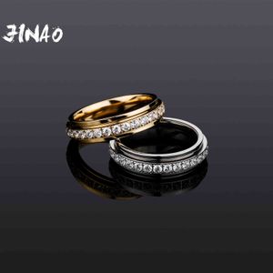 Jinao 2021 Rotatable Rvs Iced Out Micro Pave Hip Hop Punk Ring Party Sieraden Accessoires voor Mannen