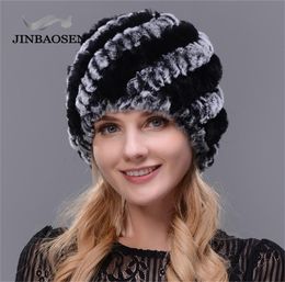 Jinbaosen Women039s Fashion Rabbit double tricot chaud CHAPE NATURELLE MINK FURTRE HIVER Voyage de ski touriste Y2010246477002