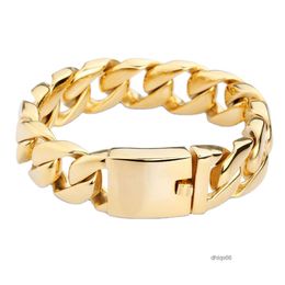 Jinda Custom Gold Cuban Chain Bracelet pour les femmes Lien Miami en acier inoxydable à 18 km