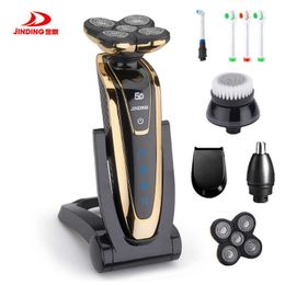 Jinding rechargeable corps entier lavage rasoir électrique 5D tête flottante machine à raser pour hommes rasoir électrique étanche D40 P0817