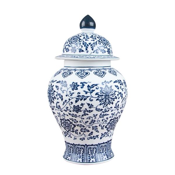 Jingdezhen porcelaine antique bleu et blanc réservoir général boîtes de stockage de pot de thé tanks259Y