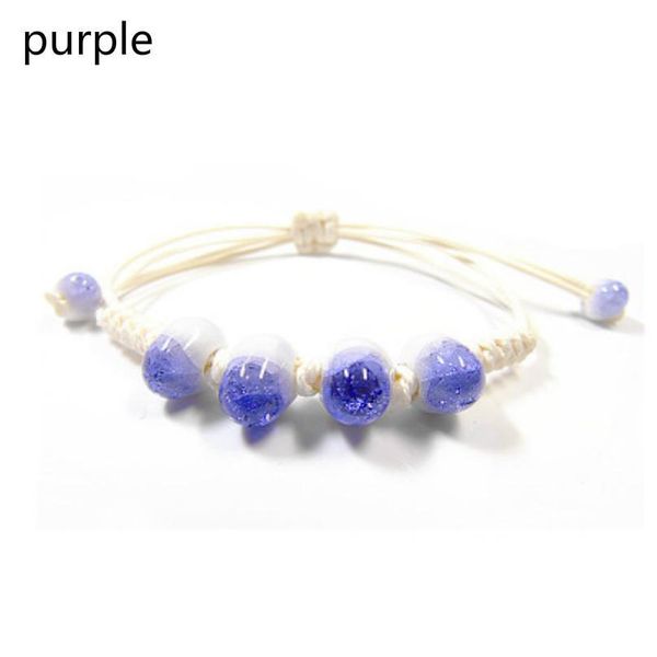 Jingdezhen Céramique Bijoux 8mm Glace Craquelée Perle Quatre Perles Craquelé Glacé Porcelaine Perle Tressé Bracelet (multicolore O jllDtY