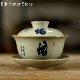 Jingdezhen Ceramic Sancai Gaiwan Handmade Tea Bowl Set Chinois Retro Tea Tureen TetendAp Momening Momen