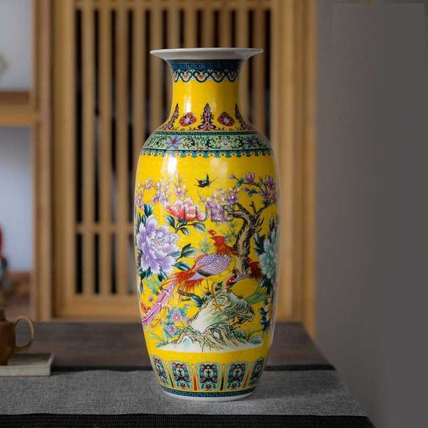 Jarrón de cerámica Jingdezhen, jarrones tradicionales chinos Vintage, decoración del hogar, jarrón de animales, artículos de decoración de superficie fina y lisa HKD230823