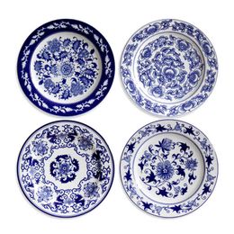 Jingdezhen keramiek Europese stijl buitenlandse handel Mediterraan blauw en wit porselein decoratie plaat muur woonkamer