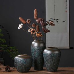 Jingdezhen retro ruwe keramische vaas slanghuid bloemen vaaskamer hydrocultuur bloemplanten vazen ​​voor bloemen hkd230810
