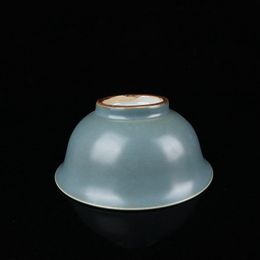JINGDEZHEN Utilisé Chanson en porcelaine Ru Kiln Azure Glaze Nail Bol Décoration de la maison