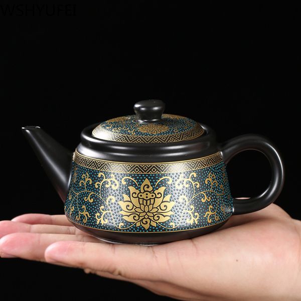Jingdezhen Vintage céramique noire théière service à thé chinois personnalisation théière en porcelaine thé Oolong bouilloire faite à la main 240 ml